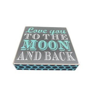 Box Sign - Love you To the Moon and Back 8"x8"x1.75" Kids Art